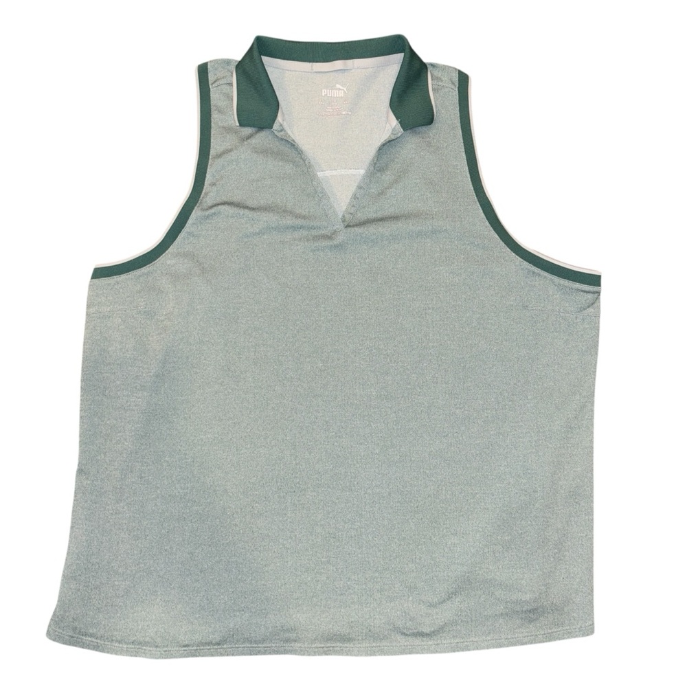 PUMA Green Women's Golf Sleeveless Polo XXL